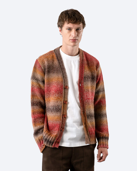 Far Afield - Nepalese Sunset  Buckley Cardigan (Red/Multi Melange)