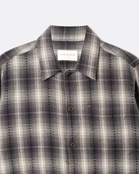 Far Afield Kal Check Busey Shirt - Dark Grey