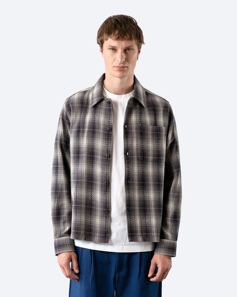 Far Afield Kal Check Busey Shirt - Dark Grey