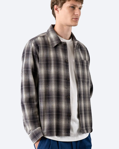 Far Afield Kal Check Busey Shirt - Dark Grey