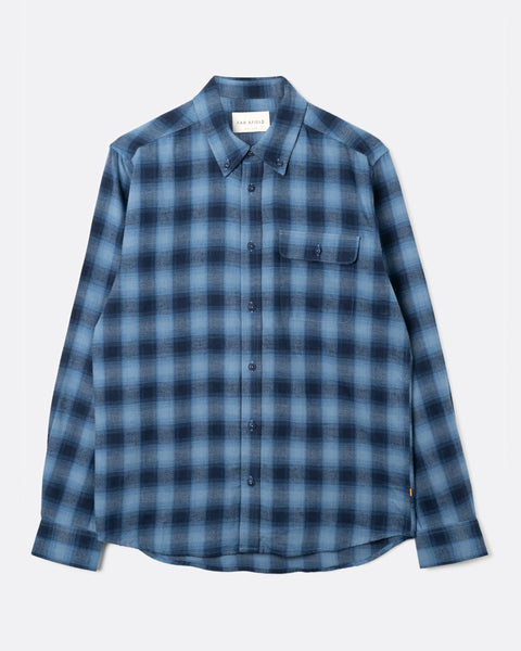 Far Afield L/S Larry Mustang Check Shirt - Blue