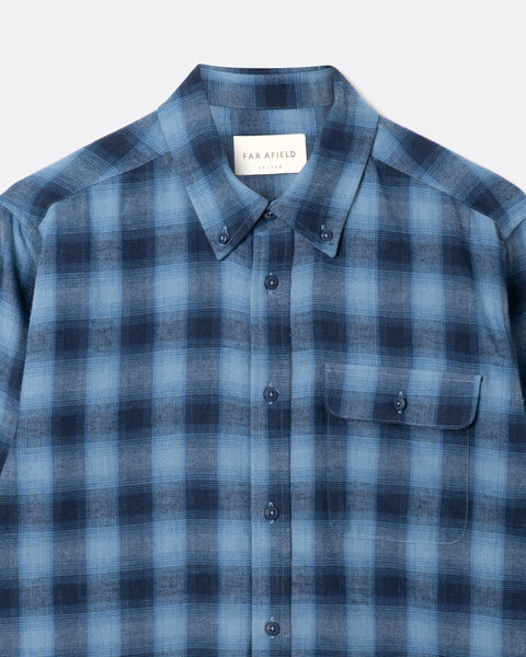 Far Afield L/S Larry Mustang Check Shirt - Blue