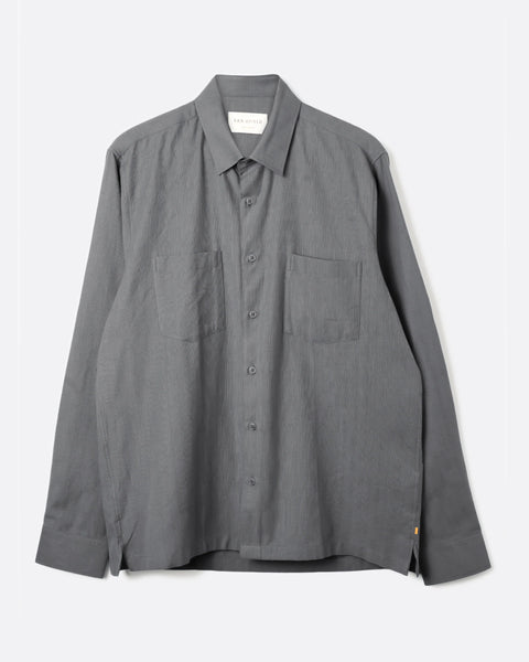 Far Afield L/S Lok Kala 2 Pocket Shirt - Folk Man (Dark Grey)