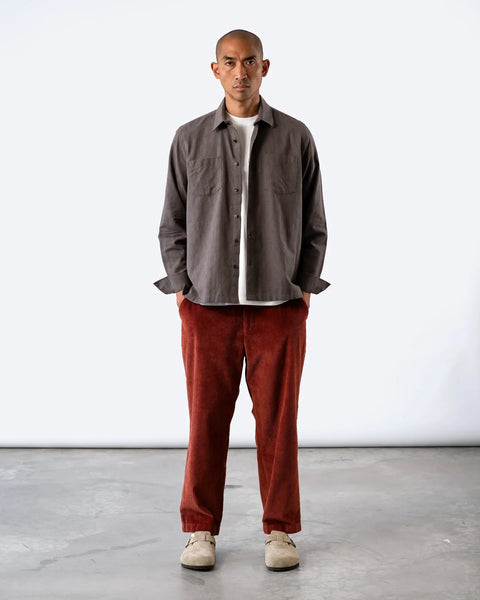 Far Afield L/S Lok Kala 2 Pocket Shirt - Folk Man (Dark Grey)