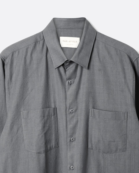 Far Afield L/S Lok Kala 2 Pocket Shirt - Folk Man (Dark Grey)