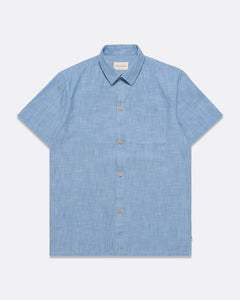 Far Afield Costa Shirt - Allure Blue Chambray Slub