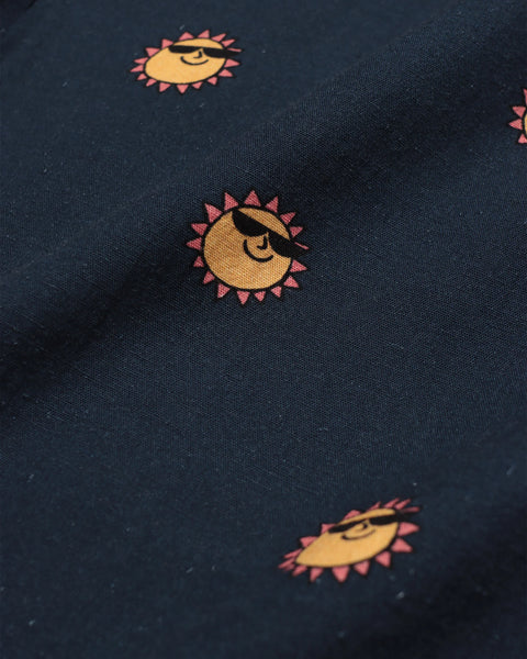 Far Afield S/S Classic Shirt - Navy Sunny Print