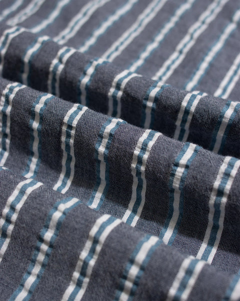 Far Afield Classic L/S Stripe Shirt - Helio Stripe/Navy