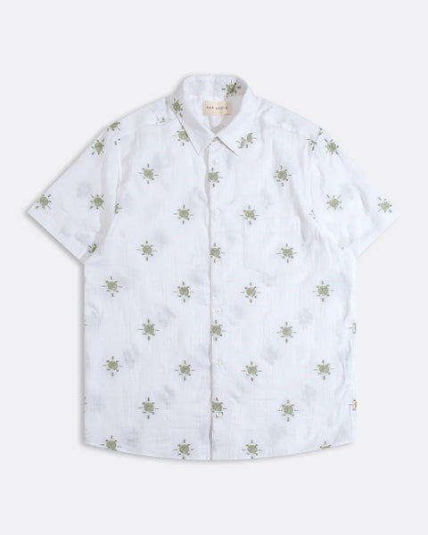 Far Afield Sunseeker S/S Shirt - White/Green