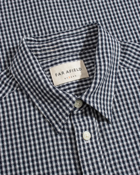 Far Afield Costa Gingham S/S Shirt - Navy