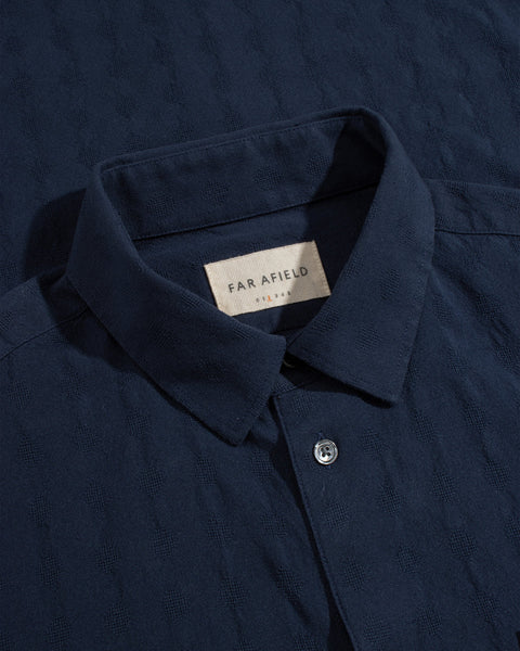 Far Afield Classic Tonal Dobby Shirt - Blue
