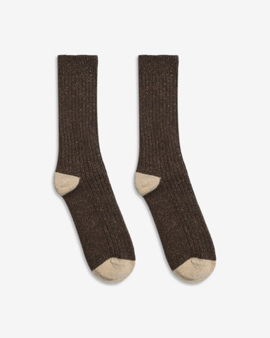Far Afield Neppy Socks - Slate Brown