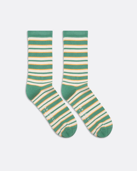 Far Afield Ribbed Stripe Socks - Frosty Green/Multi