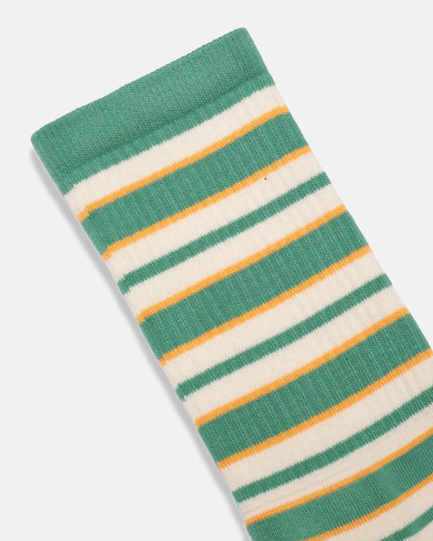 Far Afield Ribbed Stripe Socks - Frosty Green/Multi
