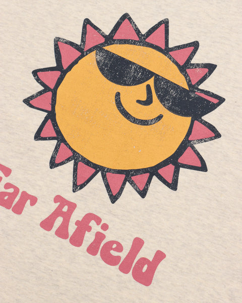 Far Afield Crew Neck Sweatshirt - Grey Marl Sunny Print