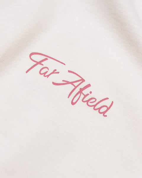 Far Afield L/S Graphic Tee - White Menu Print