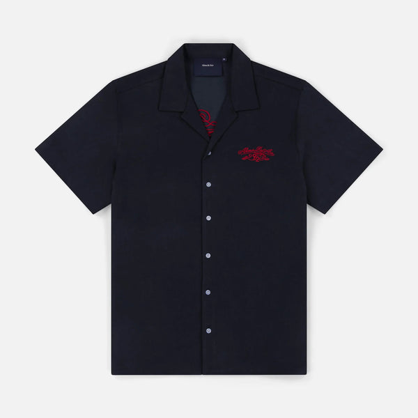 Alma de Ace Hare Embroidered S/S Shirt - Dark Navy