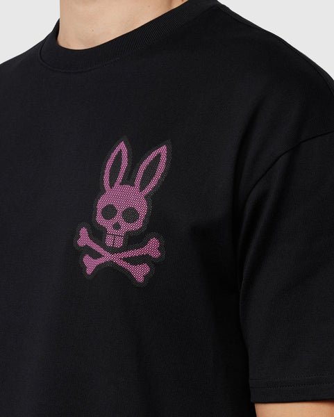 Psycho Bunny Lancaster Cross Stitched Bunny Tee - Black