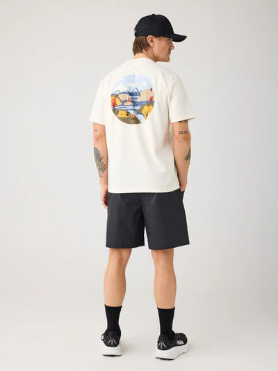 Knowledge Cotton Apparel Back Print Tee - Egret