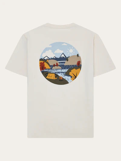 Knowledge Cotton Apparel Back Print Tee - Egret