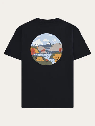 Knowledge Cotton Apparel Back Print Tee - Night Sky