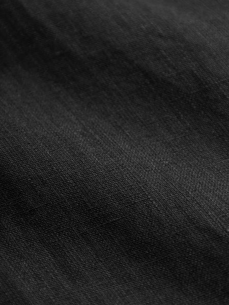 Knowledge Cotton Box S/S Linen Shirt - Black Jet