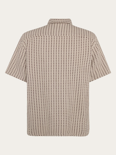 Knowlege Cotton Apparel Breeze Comfort Structured S/S Shirt - Beige Stripe