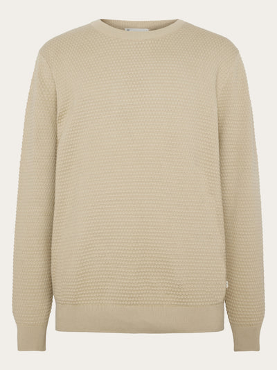 Knowledge Cotton Apparel Bubble Knit Crew - Light Feather Grey