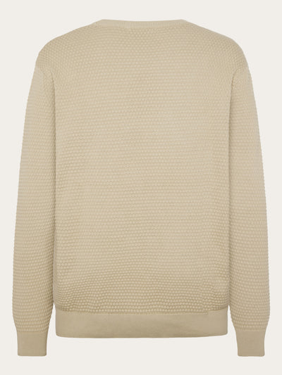 Knowledge Cotton Apparel Bubble Knit Crew - Light Feather Grey