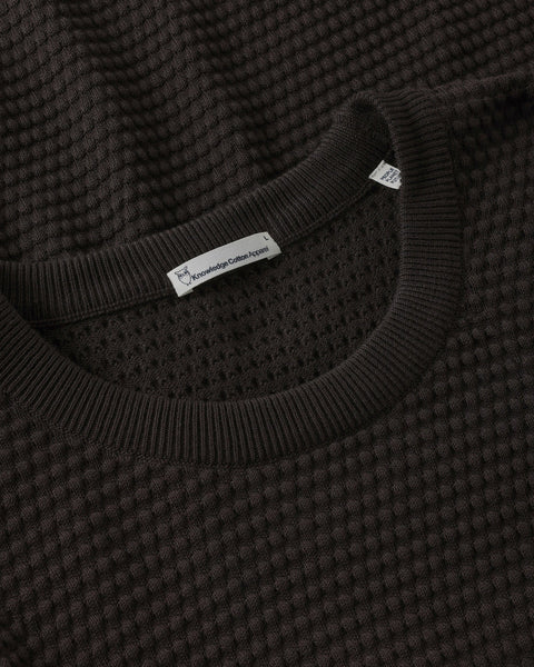 Knowledge Cotton Apparel Bubble Knit Crew - Chocolate Torte
