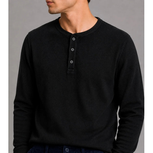 Clean Cut Copenhagen Cal Grandad L/S Shirt - Black