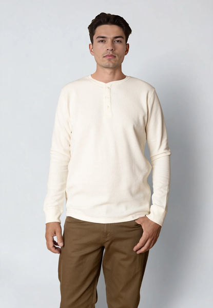 Clean Cut Copenhagen Cal Grandad L/S Shirt - Ecru Melange