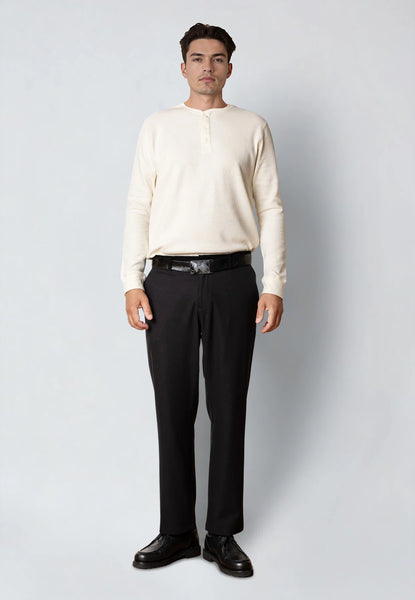 Clean Cut Copenhagen Cal Grandad L/S Shirt - Ecru Melange