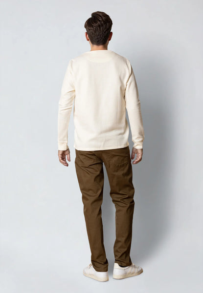 Clean Cut Copenhagen Cal Grandad L/S Shirt - Ecru Melange