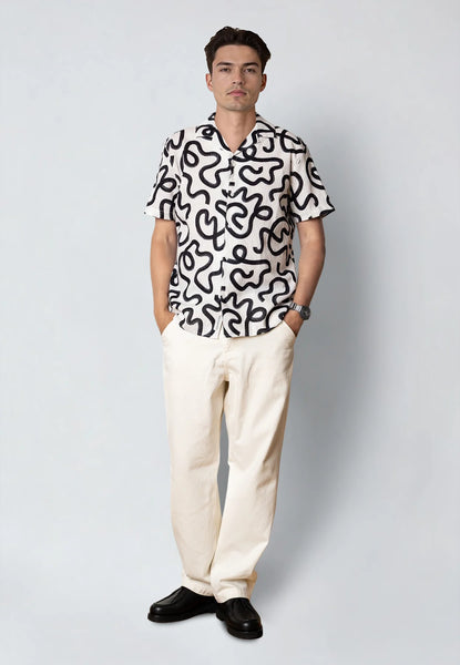 Clean Cut Copenhagen Bowling Cleave S/S Shirt - Navy