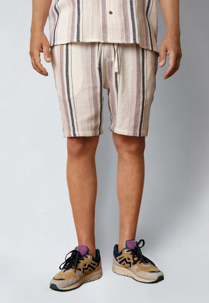 Fat Moose Costa Shorts - Ecru/Violet Stripe