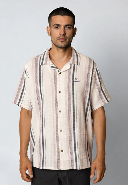 Fat Moose Costa S/S Shirt - Ecru/Violet Stripe