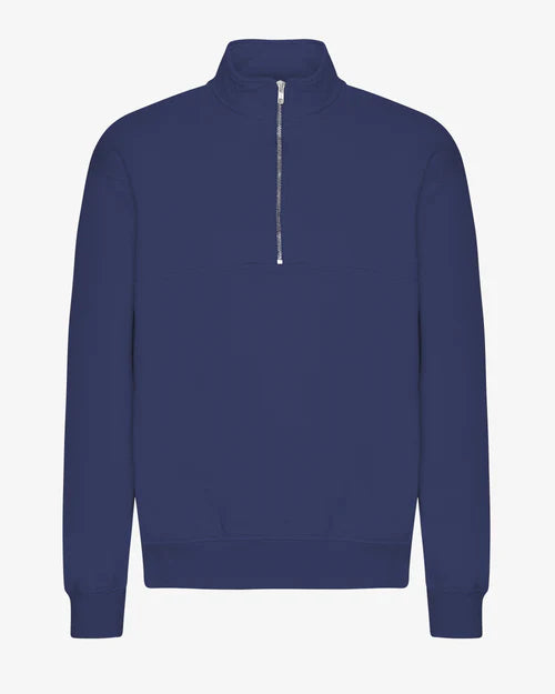 Colorful Standard Organic Quarter Zip - Marine Blue