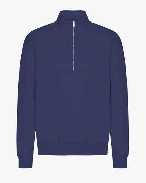 Colorful Standard Organic Quarter Zip - Marine Blue