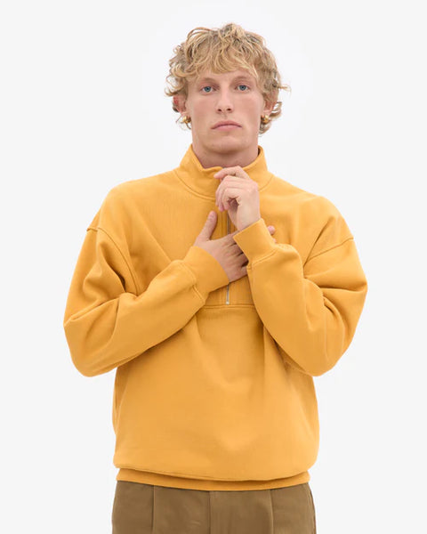 Colorful Standard  Organic Cotton Quarter Zip - Burned Yellow