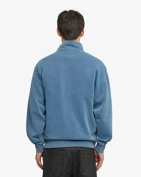 Colorful Standard Organic Mens Quarter Zip Sweatshirt - Faded Indigo