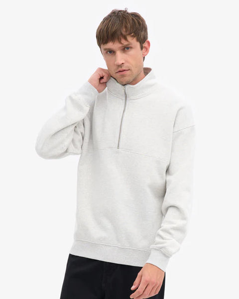 Colorful Standard Quarter Zip Sweatshirt - Snow Melange