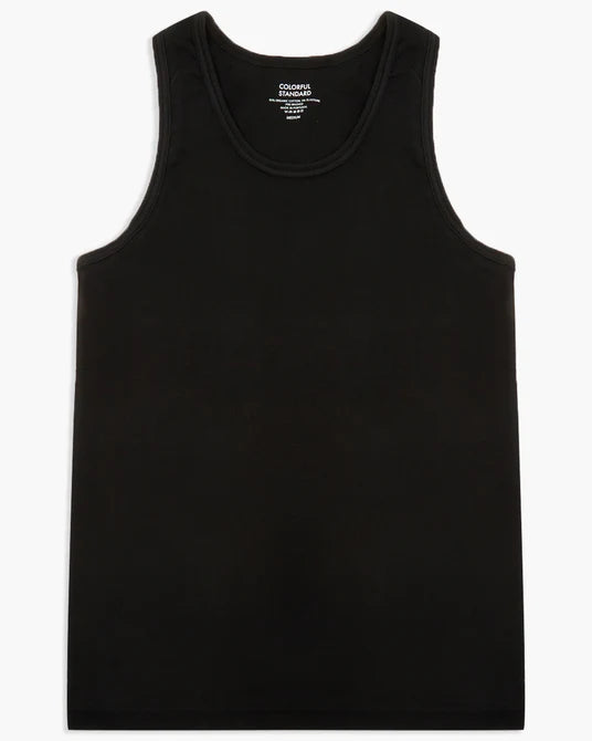 Colorful Standard Mens Ribbed Vest - Black