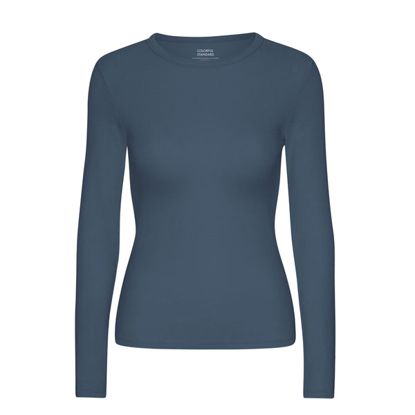 Colorful Standard LS Rib Top - Petrol Blue