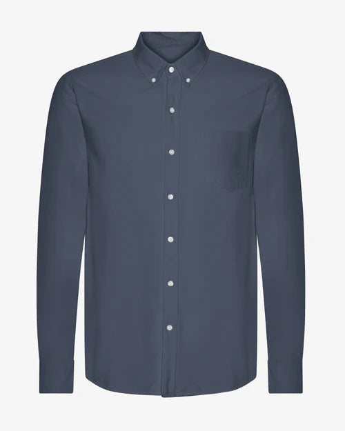 Colorful Standard  Organic Button Down L/S Shirt - Petrol Blue