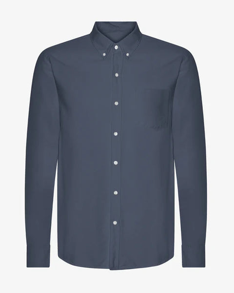 Colorful Standard  Organic Button Down L/S Shirt - Petrol Blue