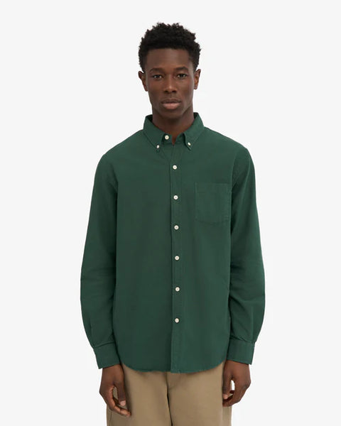 Colorful Standard Organic Button Down L/S Shirt - Emerald Green