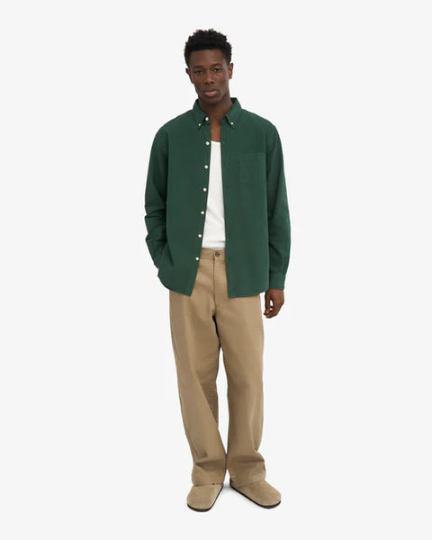 Colorful Standard Organic Button Down L/S Shirt - Emerald Green