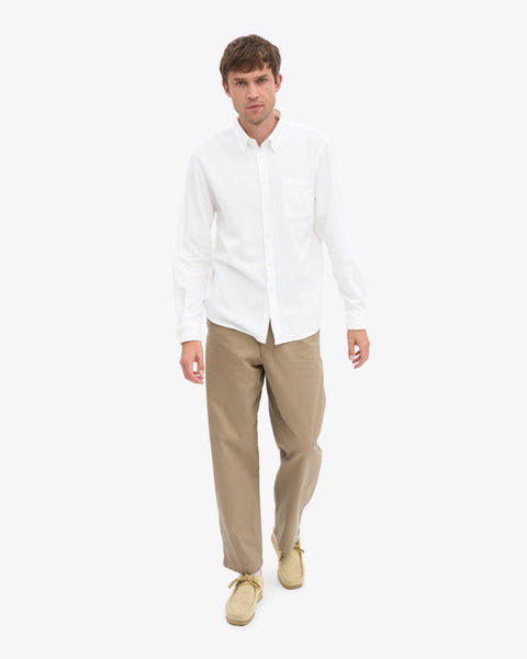 Colorful Standard L/S Organic Flannel Shirt - Optical White