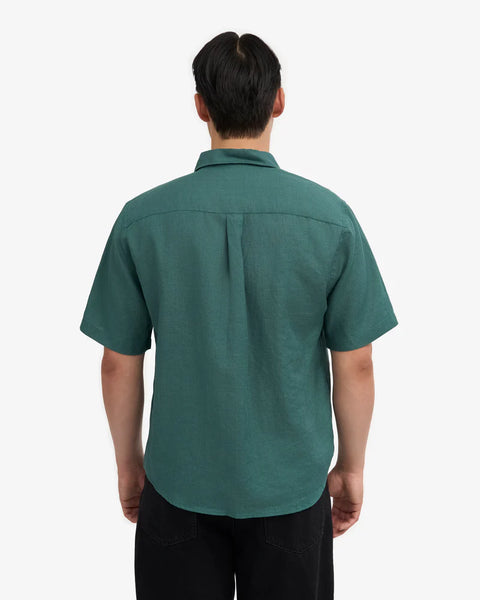Colorful Standard S/S Linen Shirt - Ocean Green
